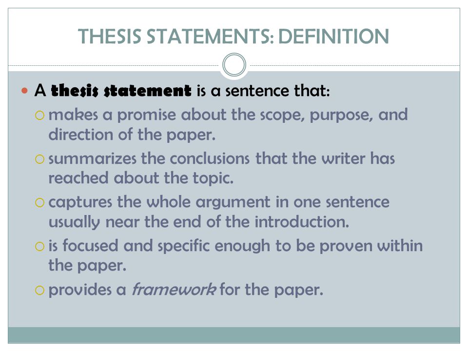 Developing thesis statement checkpoint